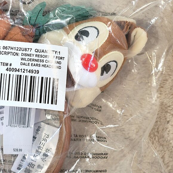 DISNEY PARKS FORT WILDERNESS CHIP & DALE LOUNGEFLY EARS HEADBAND NEW WITH TAGS - Picture 5 of 6